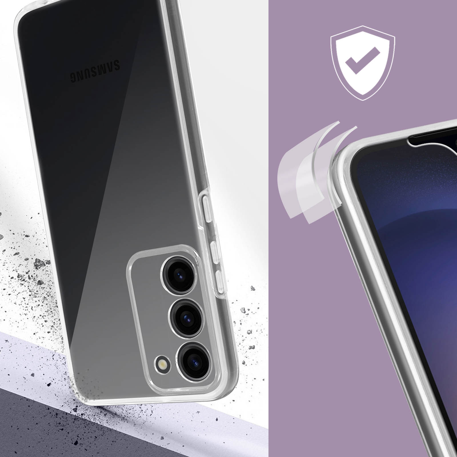 Samsung, Galaxy Transparent Full Cover Schutzhülle, AVIZAR Rückseite Plus, Full Vorder- Cover, Series, S23