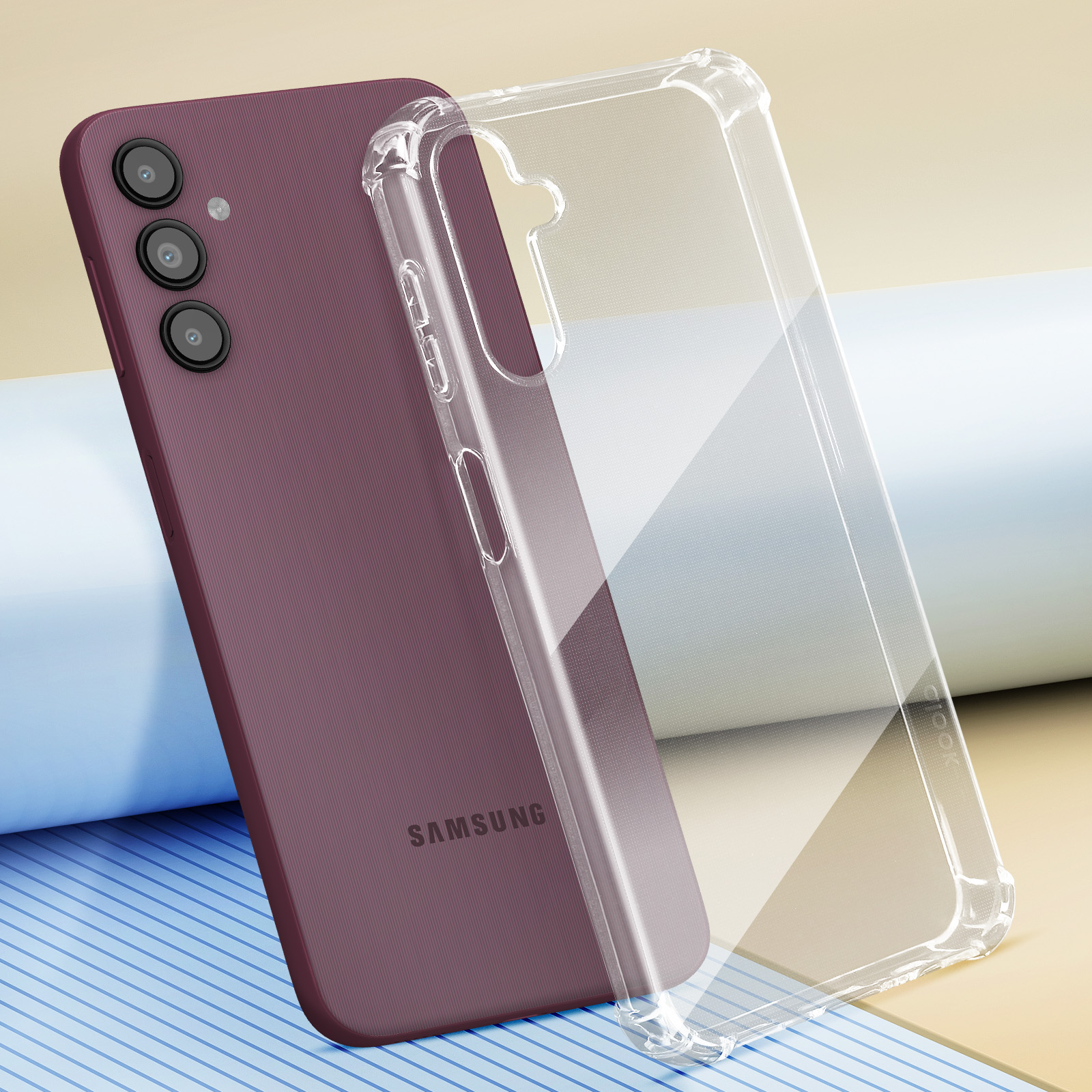 Transparent SAMSUNG Backcover, Galaxy Series, Samsung for Samsung, A14, Designed