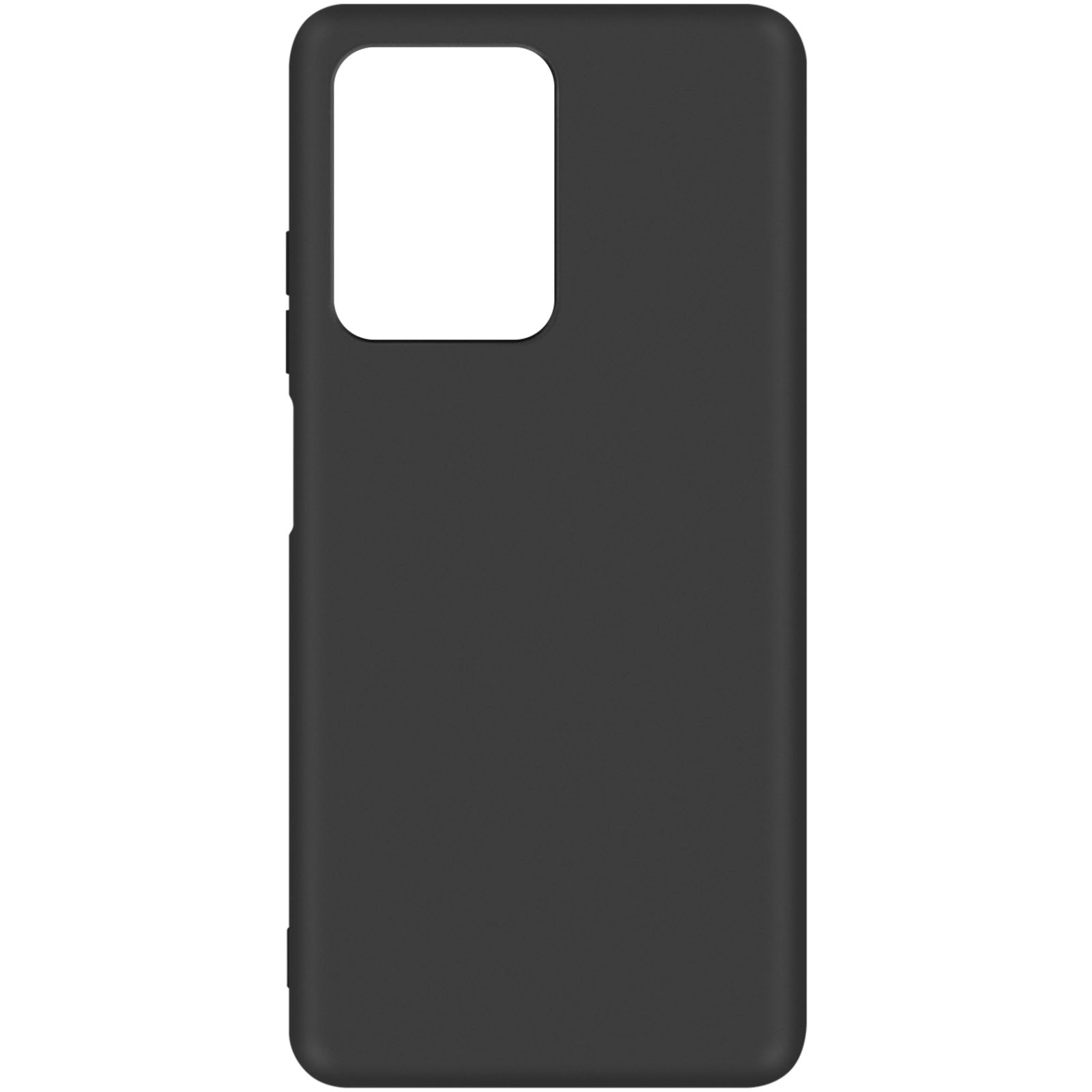 Custodia nera. La custodia è semplice e ha un ritaglio per la fotocamera sul retro.