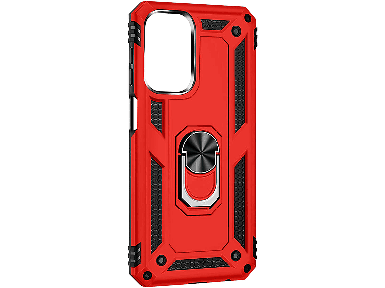 AVIZAR ArmorGrip Handyhülle mit Ring Series, Backcover, Samsung, Galaxy A23 5G, Rot