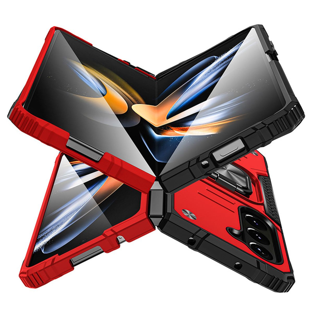 Rot Galaxy Z Hülle, Fold5 Magnet 5G, WIGENTO Design Samsung, Backcover, PC Ring