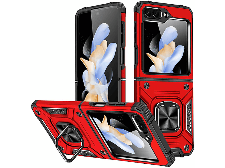 Galaxy Flip5 Magnet Hülle, PC Z Rot 5G, Samsung, Backcover, Design WIGENTO Ring