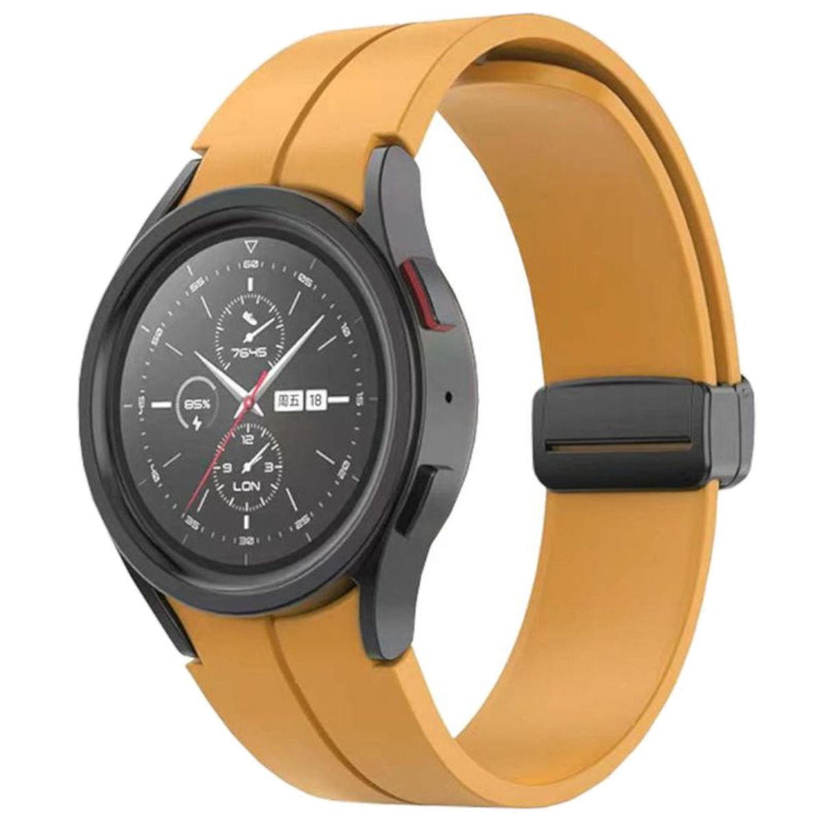 WIGENTO Kunststoff Galaxy 6 / Samsung, Watch Watch / 5 mm 40 Sport 45mm / Watch 4 46 Silikon mm Gelb 43 / 47 Ersatzarmband, 6 / 42 Band, / Classic Design mm, / 5 44 4 Pro