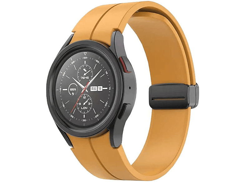 WIGENTO Kunststoff Galaxy 6 / Samsung, Watch Watch / 5 mm 40 Sport 45mm / Watch 4 46 Silikon mm Gelb 43 / 47 Ersatzarmband, 6 / 42 Band, / Classic Design mm, / 5 44 4 Pro