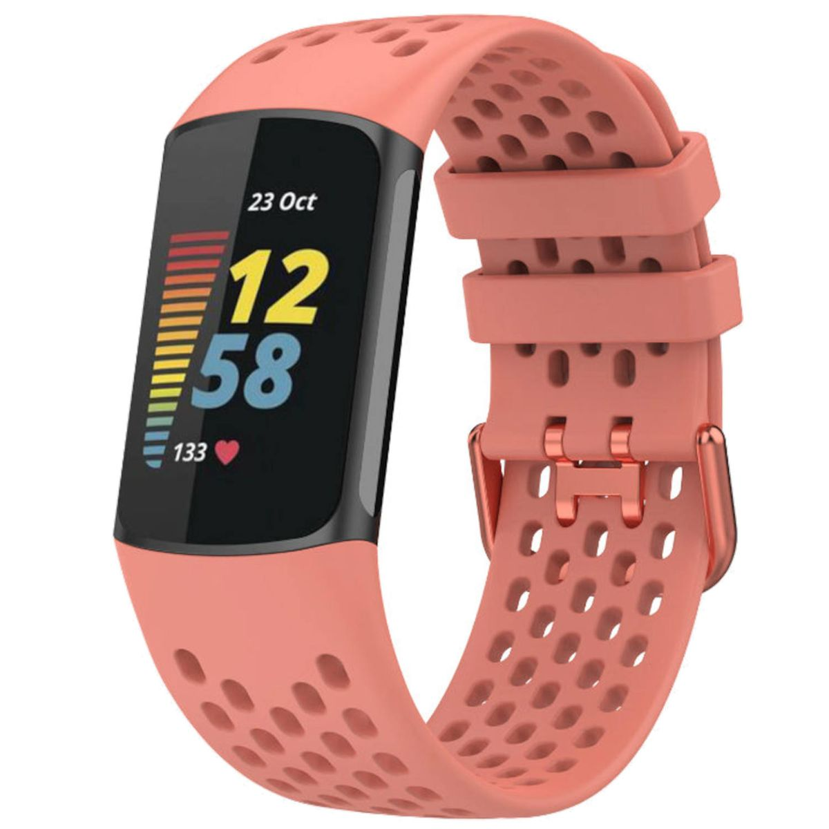 WIGENTO Kunststoff / Silikon Design Fitbit, 6 Sport 5, Pink / Band, Charge Ersatzarmband