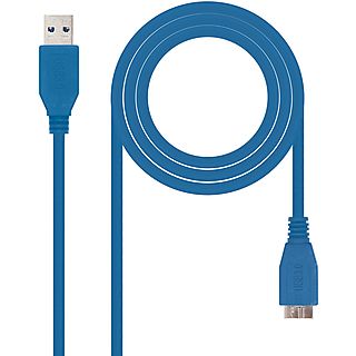 Cable USB - NANOCABLE 10.01.1101-BL, USB 3.2, Azul