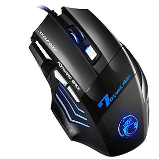 Ratón gaming - KLACK RATONX7GAMING, Cable, Negro