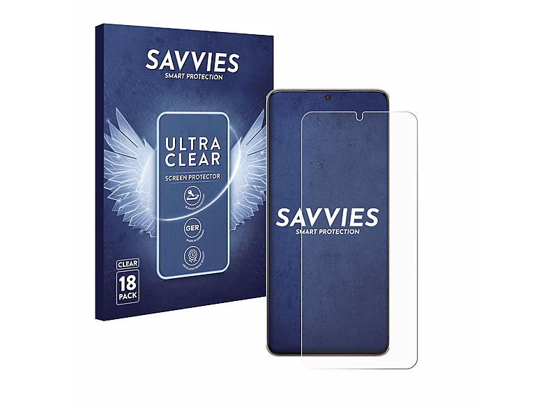 [Super günstiger Sonderpreis] SAVVIES 18x klare Schutzfolie(für Samsung Galaxy Plus S21 5G)