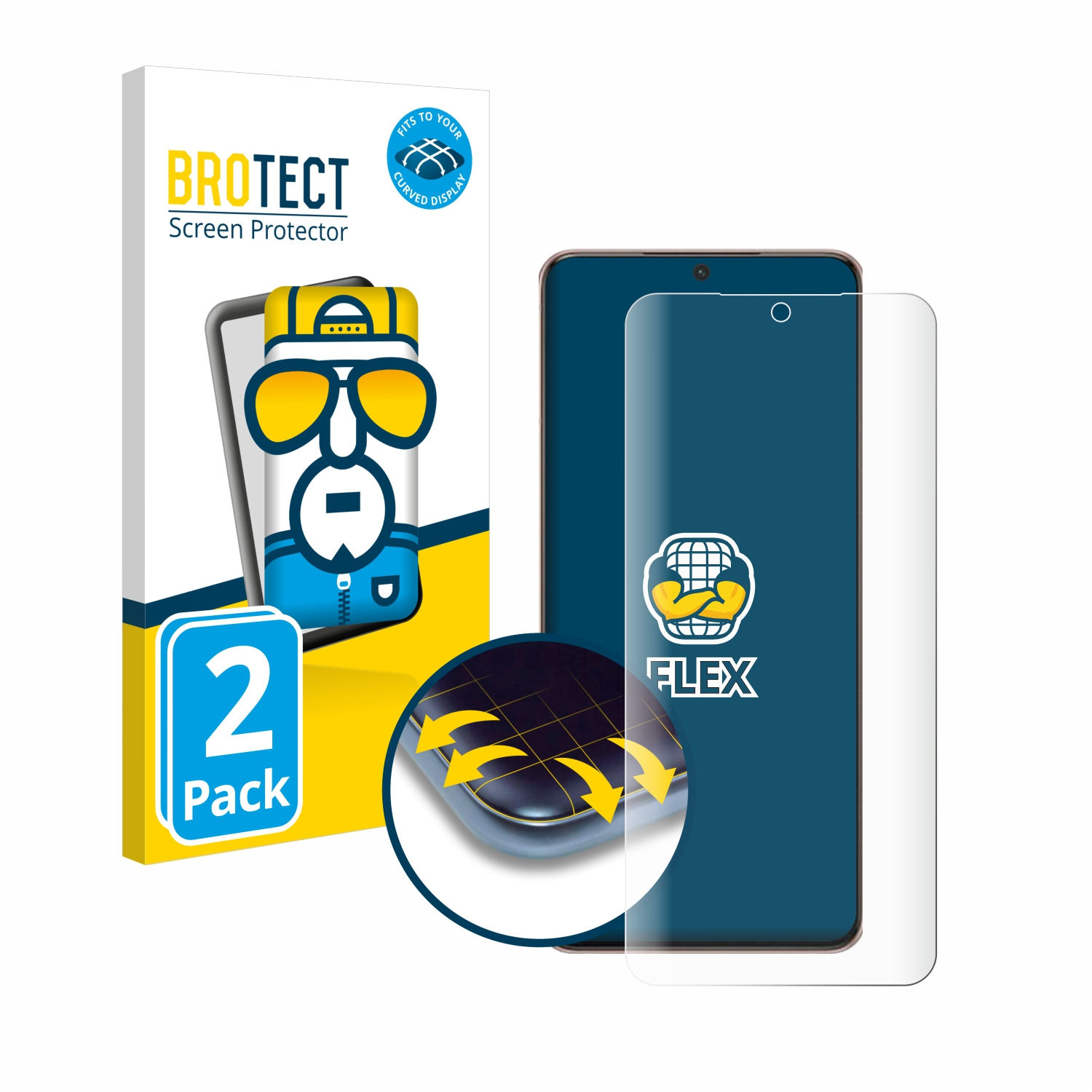 BROTECT 2x Flex Full-Cover Schutzfolie(für Curved Plus Galaxy S21 3D Samsung 5G)