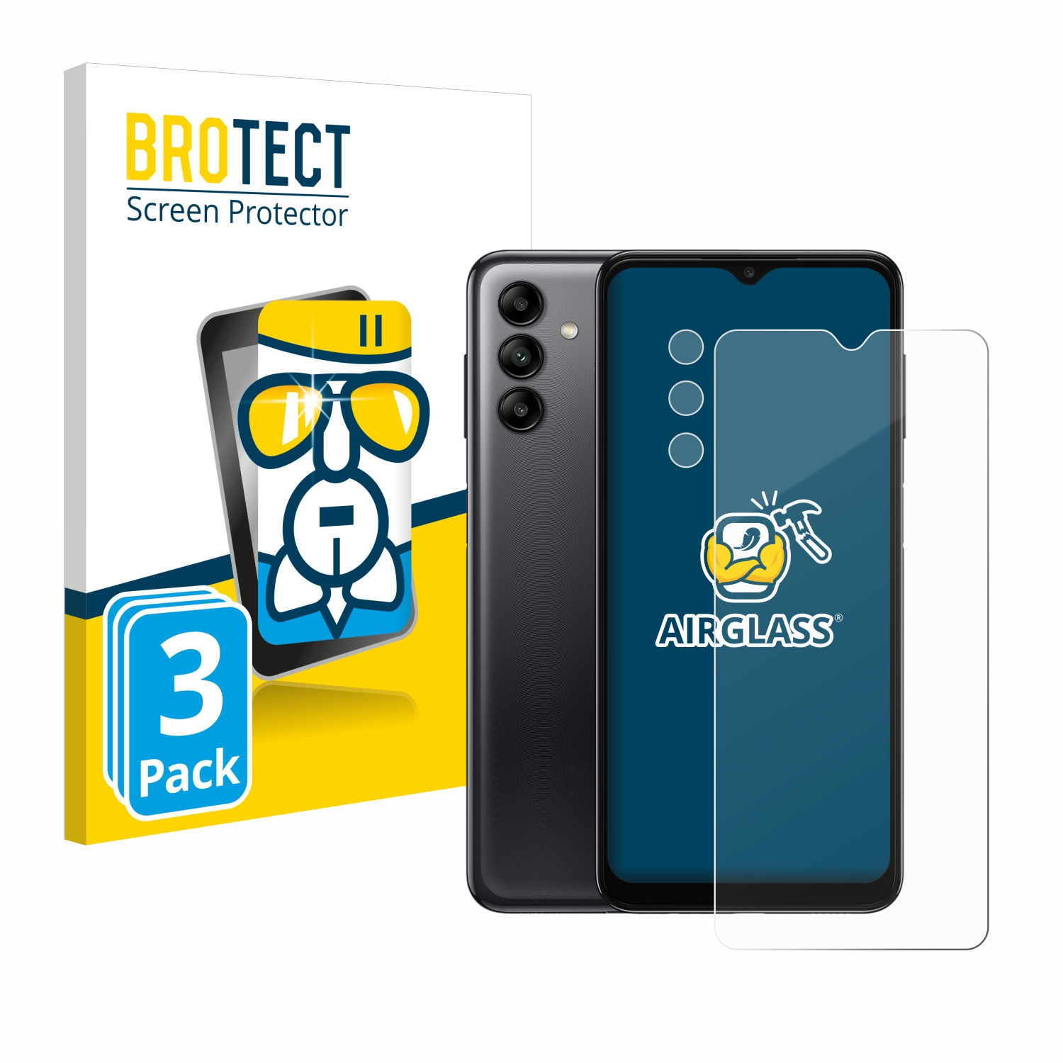 BROTECT 3x Airglass Samsung Galaxy A04s) klare Schutzfolie(für