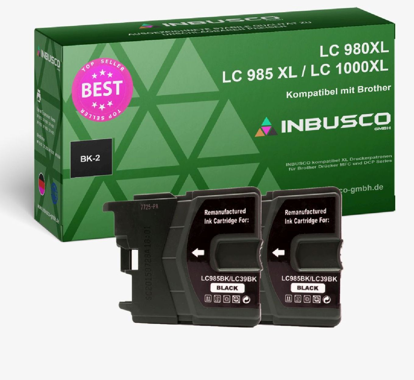 INBUSCO / KUBIS (LC980-1100-V-2xBK) BK Schwarz LC 980/1100-V-SET Tintenpatrone
