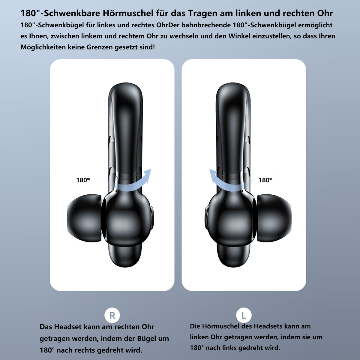 SYNTEK Bluetooth Kopfhörer Bluetooth On-ear Geschäftsmodell, Anzeige schwarz Kopfhörer Bluetooth Schwarz earloop digitale