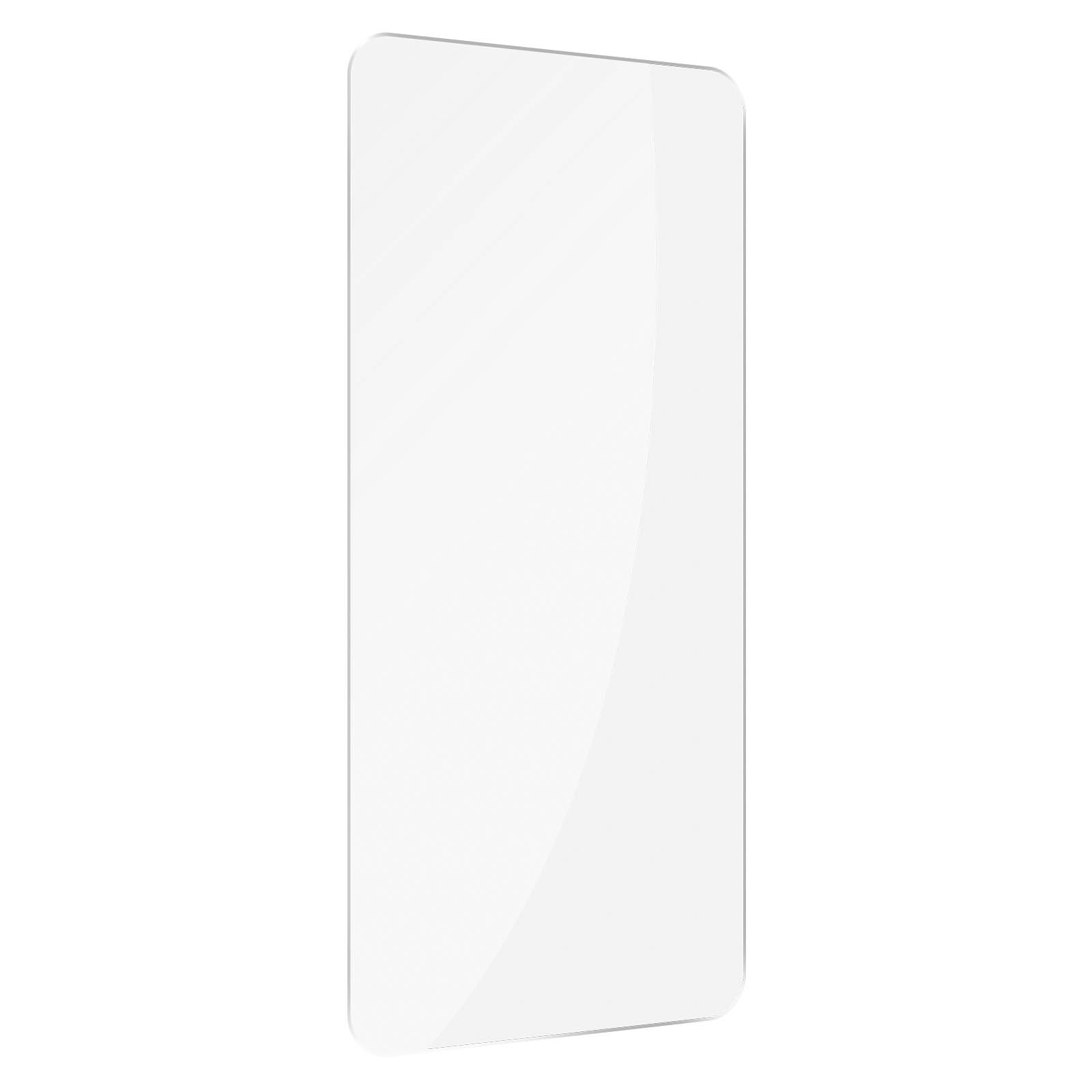 Una protezione per lo schermo trasparente su sfondo bianco.
