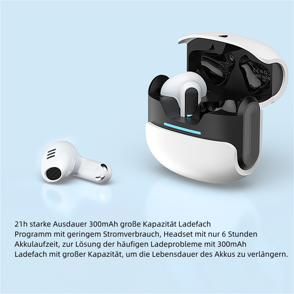 BRIGHTAKE Bluetooth Kopfhörer Ohr grau wasserdicht Cancelling Bluetooth nicht In-ear Sport Noise im drahtlose Kopfhörer Kopfhörer, grau