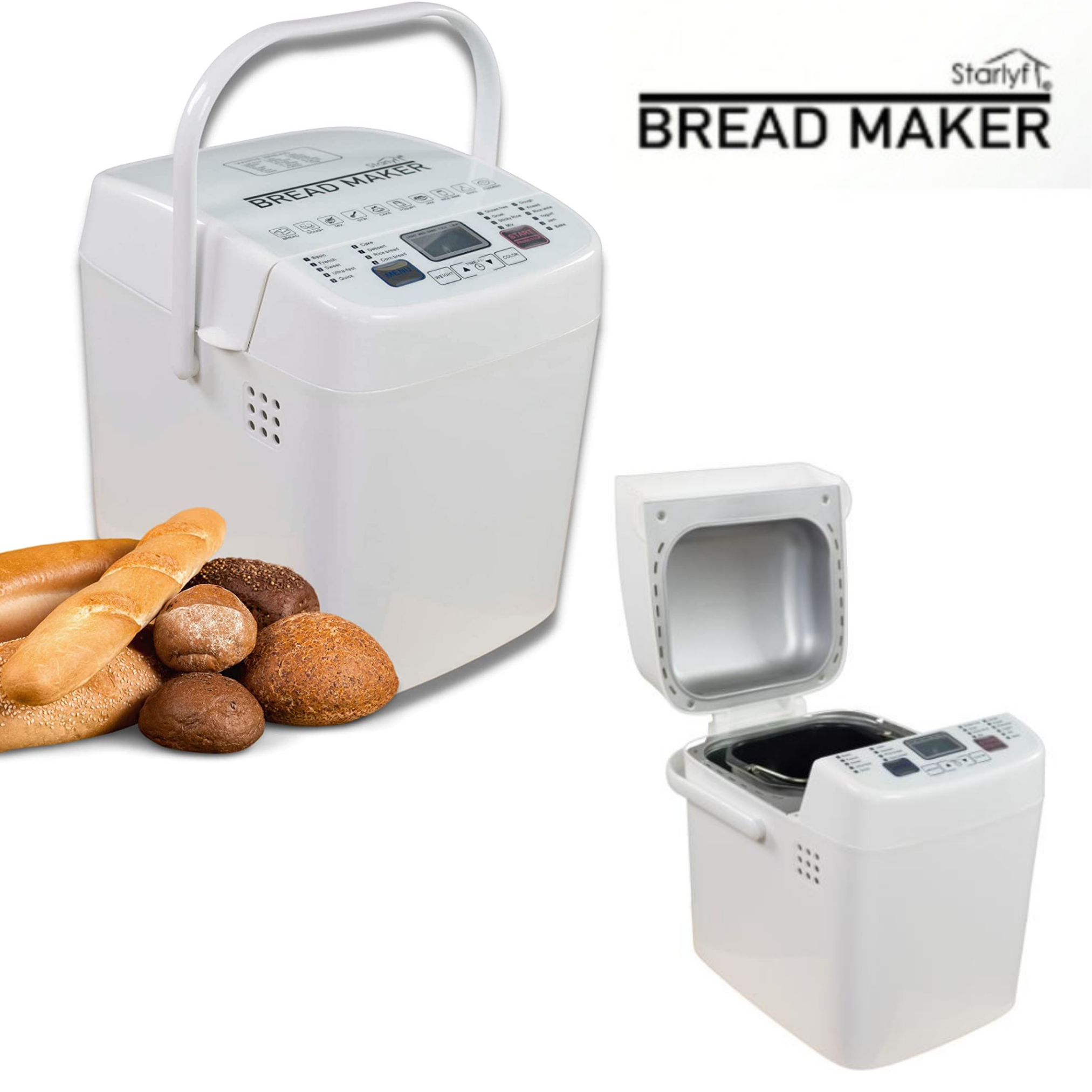 Bread weiß) Maker (Brotbackautomat, STARLYF