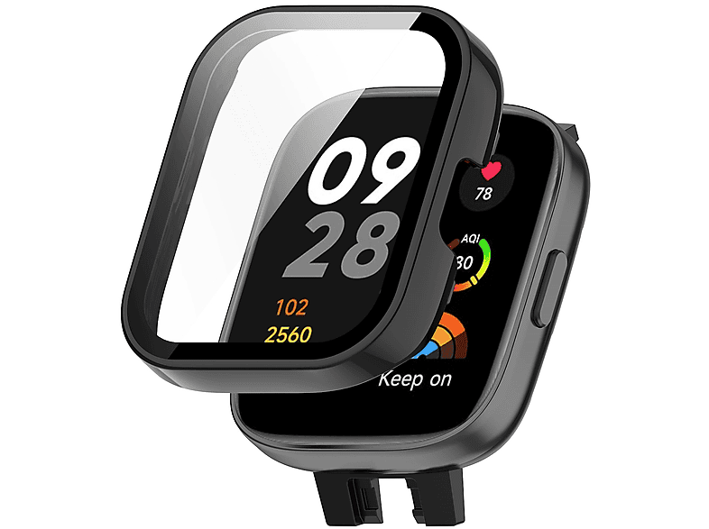 Redmi Hülle, 3, Schwarz TPU Full Cover, Grad Xiaomi, 360 WIGENTO Electroplating Watch
