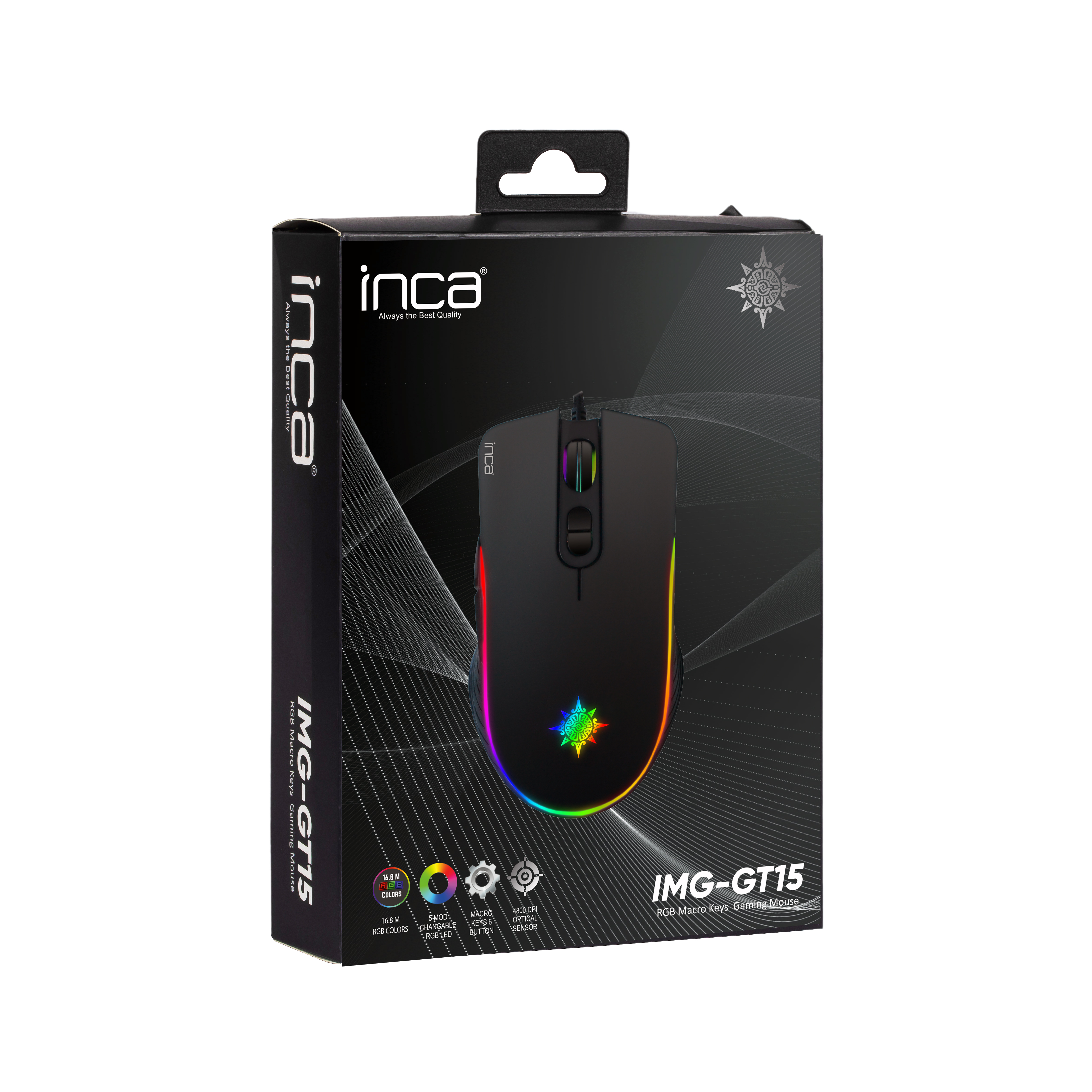 IMG-GT15 Schwarz Gaming Maus, INCA