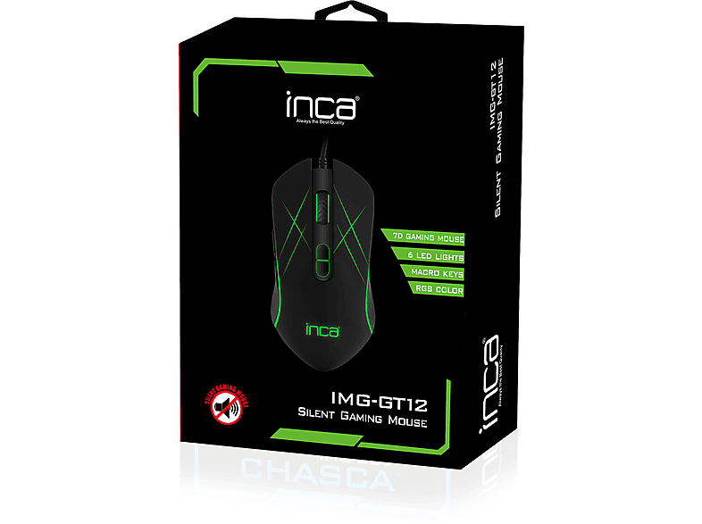INCA IMG-GT12 Gaming Maus, Schwarz