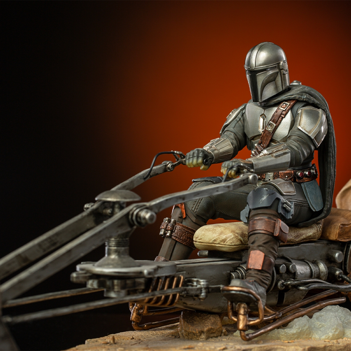 IRON STUDIOS The Mandalorian - Statue Sammelfigur Speederbike dem Auf Deluxe 1/10