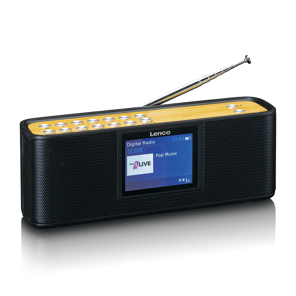 LENCO PDR-045BK Digitalradio, Digital, DAB+, FM, Bluetooth, Bambus-Schwarz