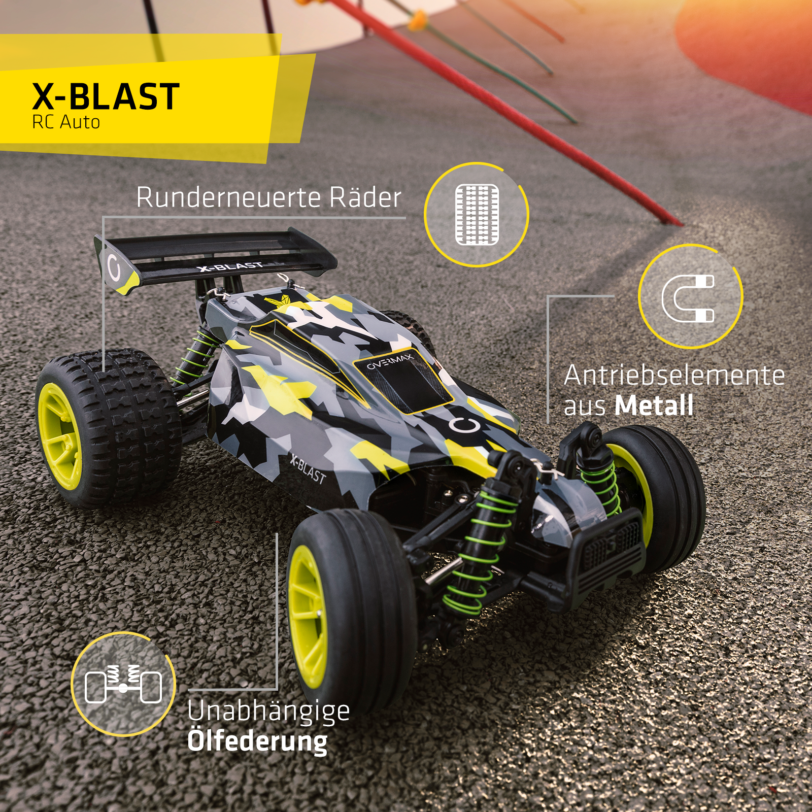 Blast Auto, Grau/Hellgrün RC OVERMAX