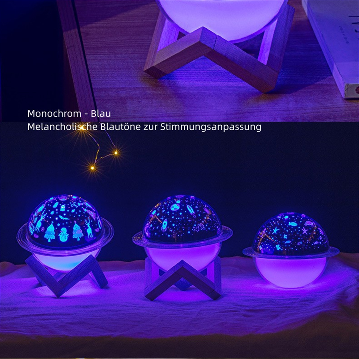 Luftbefeuchter Luftbefeuchter Luftbefeuchter (Raumgröße: Projektionslicht Luftbefeuchtung 10 LED Luftbefeuchter schwarz m²) Sternmodell SYNTEK