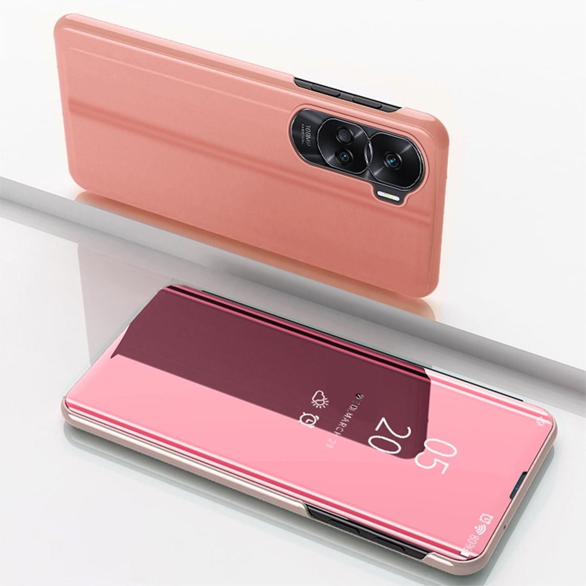 Smart View mit Lite, Full WIGENTO Spiegel Wake 90 UP Cover Cover, Pink Funktion, Honor, Mirror