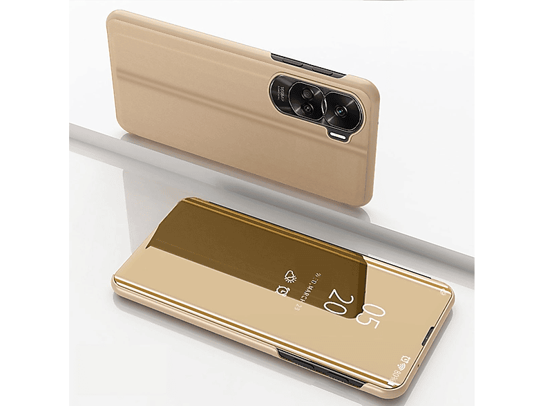 90 Mirror Honor, Cover, Lite, Full mit Smart Spiegel View WIGENTO Cover Wake Funktion, UP Gold