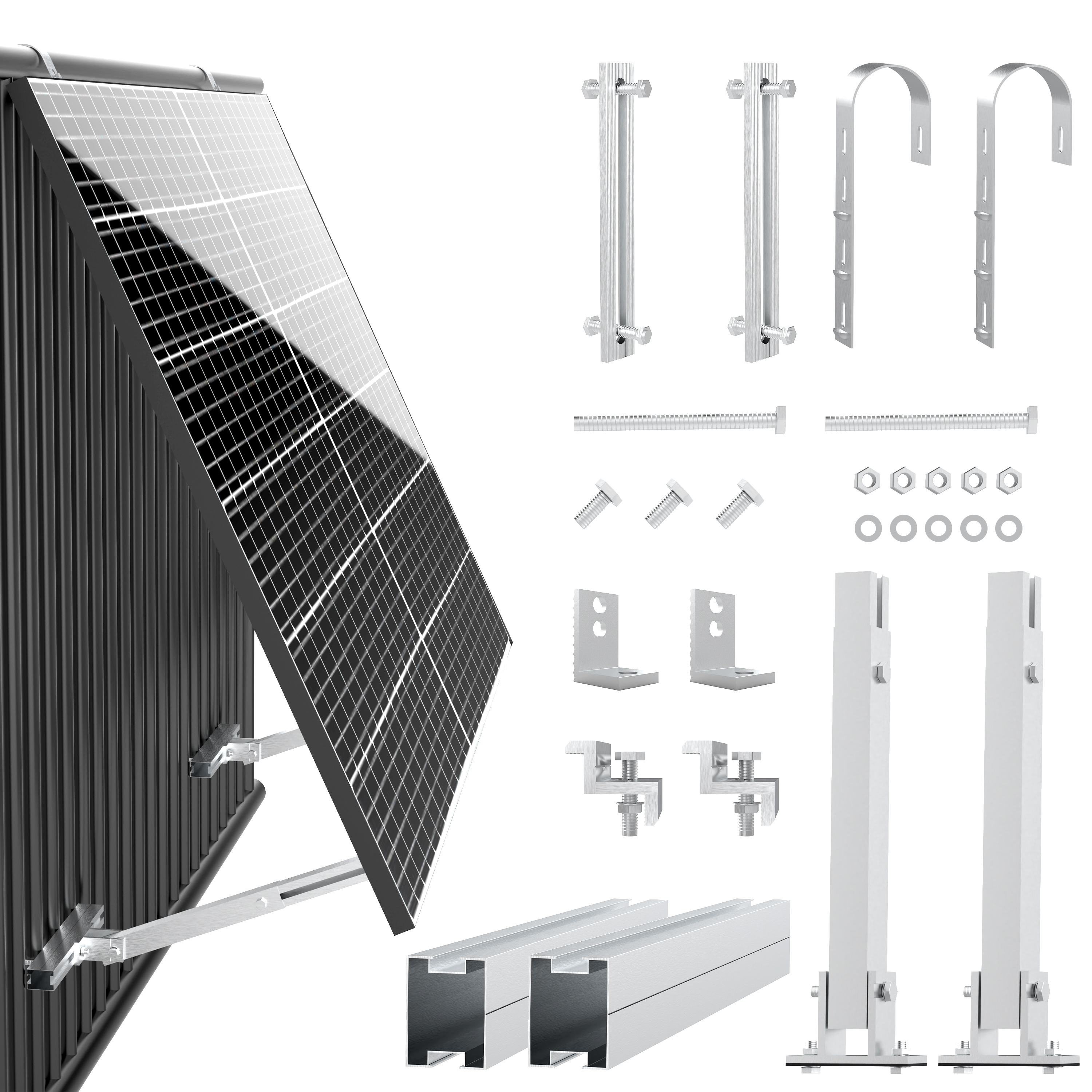 LEICKE ULL Balkonkraftwerk Halterung Balkon für Solarpanel-Halterung Robustem Solarmodul I Alle Aluminiumlegierung
