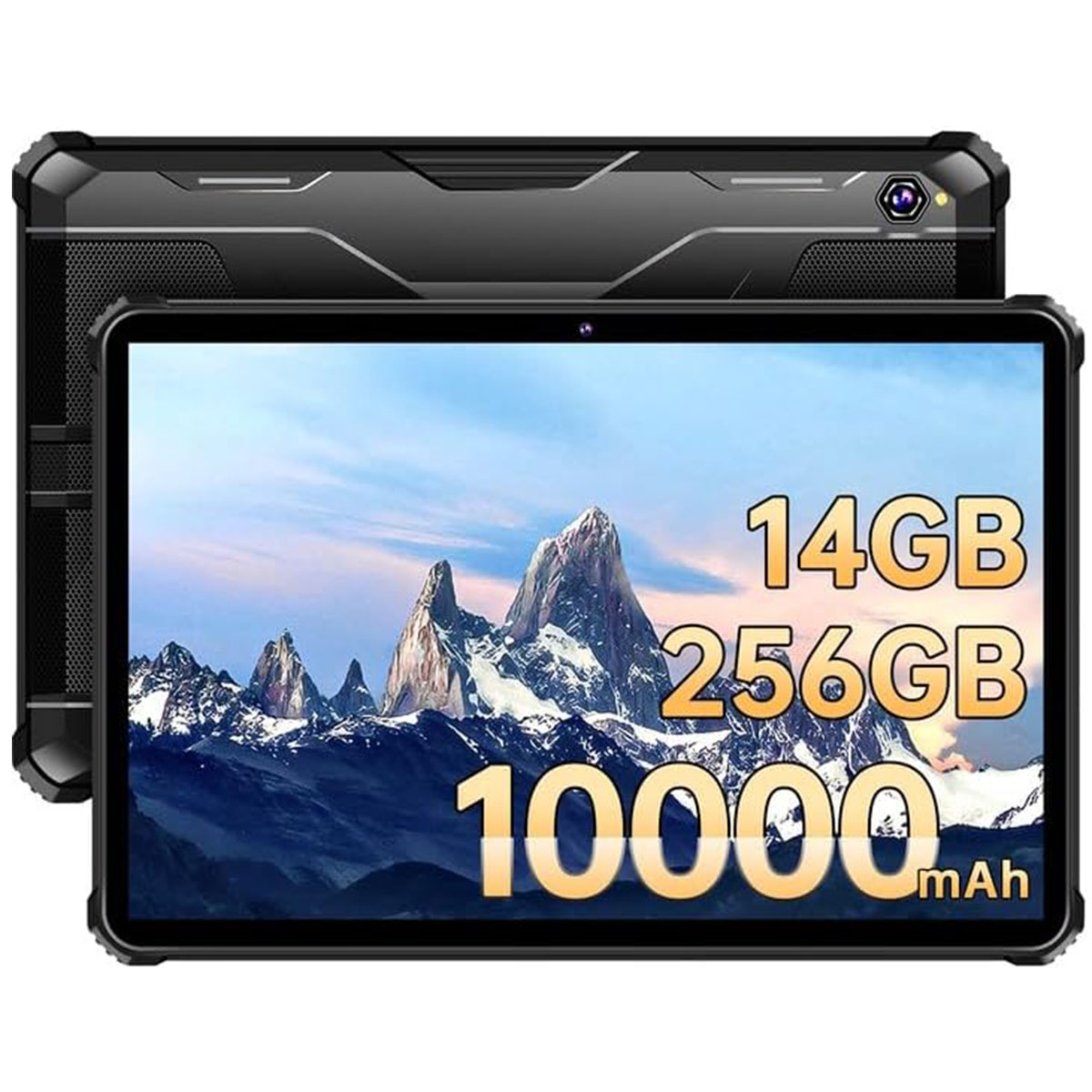 OUKITEL RT5 14GB+256GB 10000mAh 256 Zoll, Android Tablet, 4G GB, 13 IP68 10,1 Robustes, Schwarz