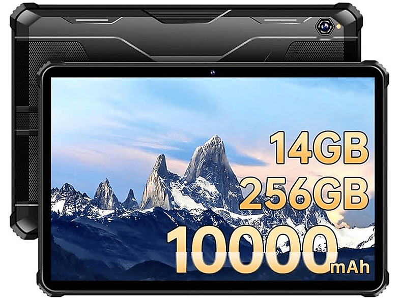 OUKITEL RT5 14GB+256GB Zoll, Tablet, GB, 4G 10000mAh Robustes, 256 10,1 13 Schwarz IP68 Android