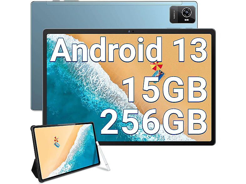 OUKITEL OKT3 15GB+256GB/2TB TF 8250mAh Android 13 4G, Tablet, 256 GB, 10,5 Zoll, Blau