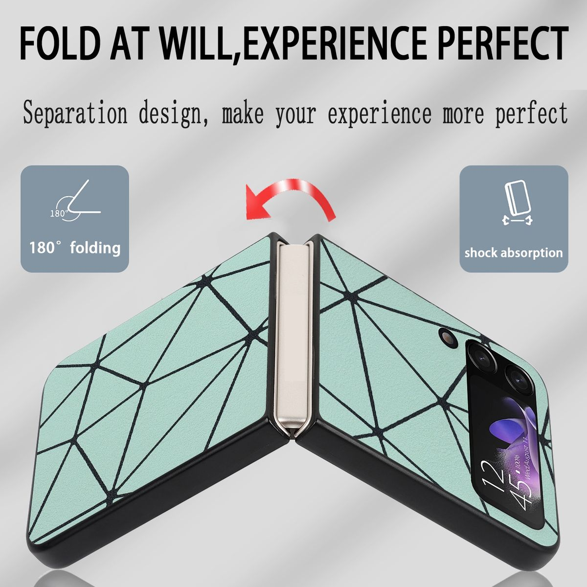 Grün Full Cover, WIGENTO Samsung, Design 5G, Hülle, Spider Kunstleder Flip Z Flip4 Galaxy
