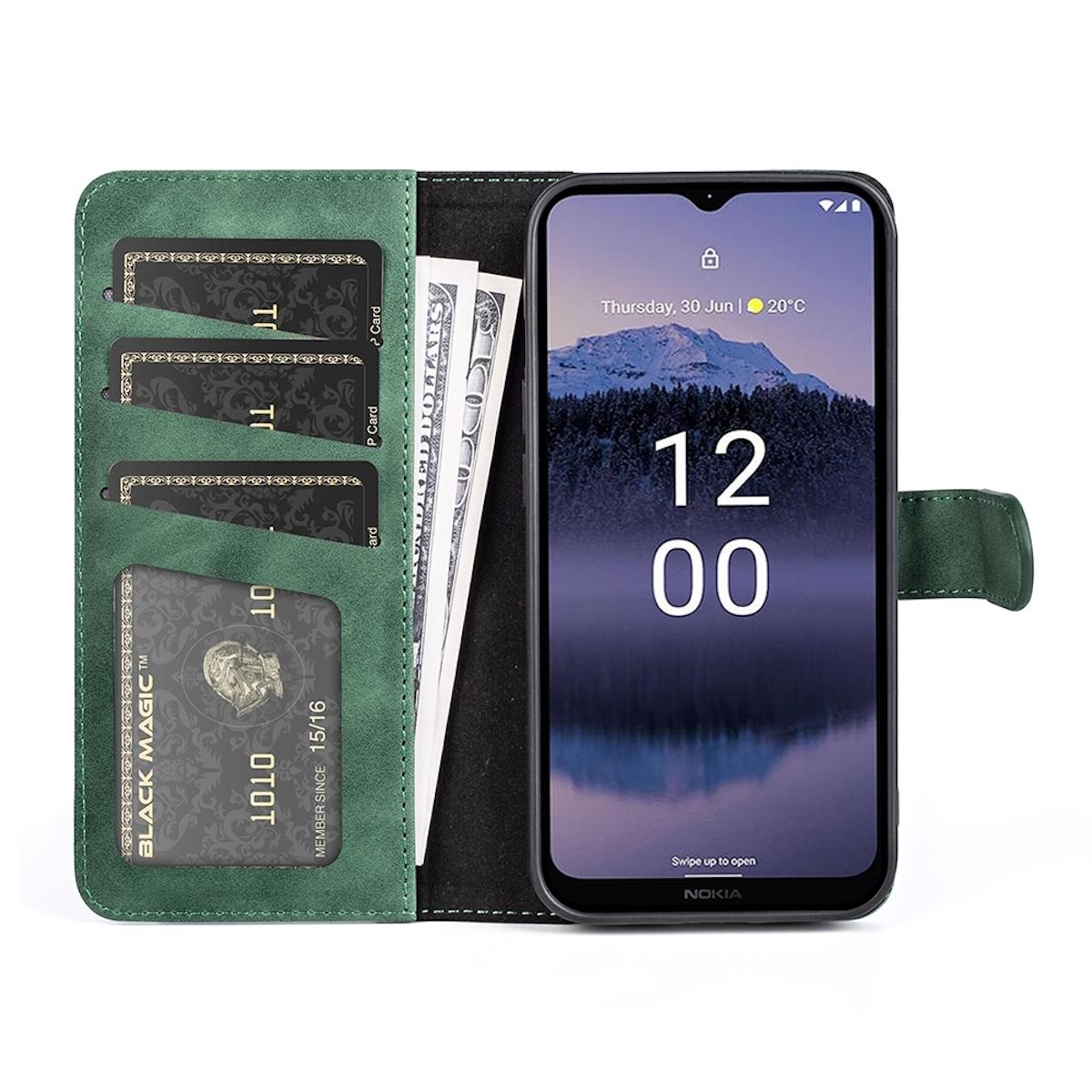 WIGENTO 2Color mit Bookcover, Grün Wallet Kreditkarten & Plus, Geld G11 Fach, Nokia, Book Tasche