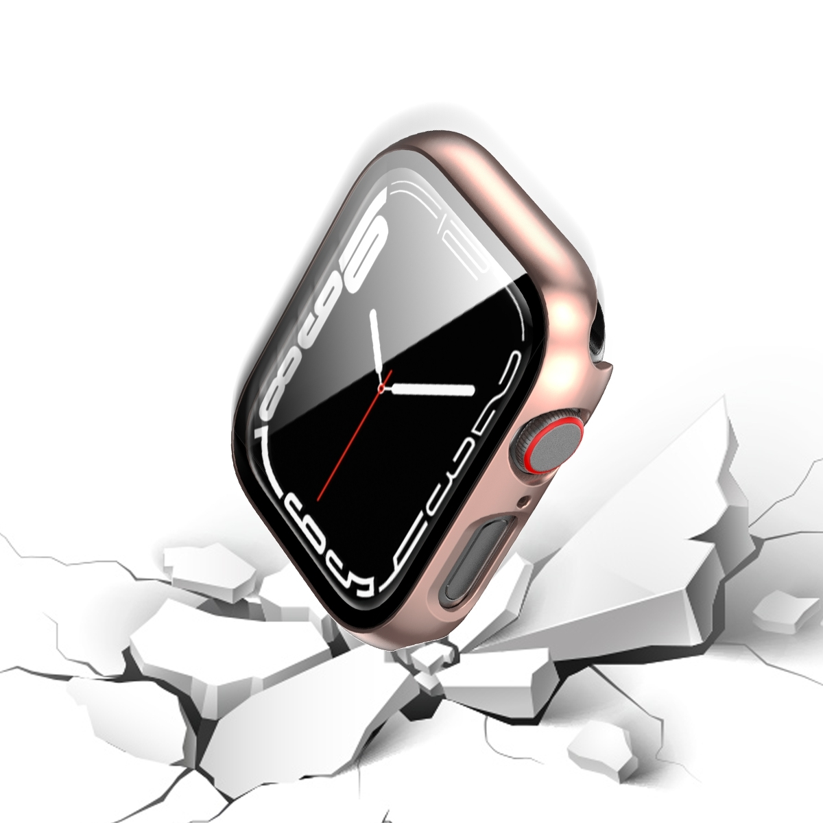 7 Watch Hülle Hart 8 Glas 1 in + Apple / 45mm) 2 Design Schock Smartwatchhülle(für WIGENTO 9 / H9