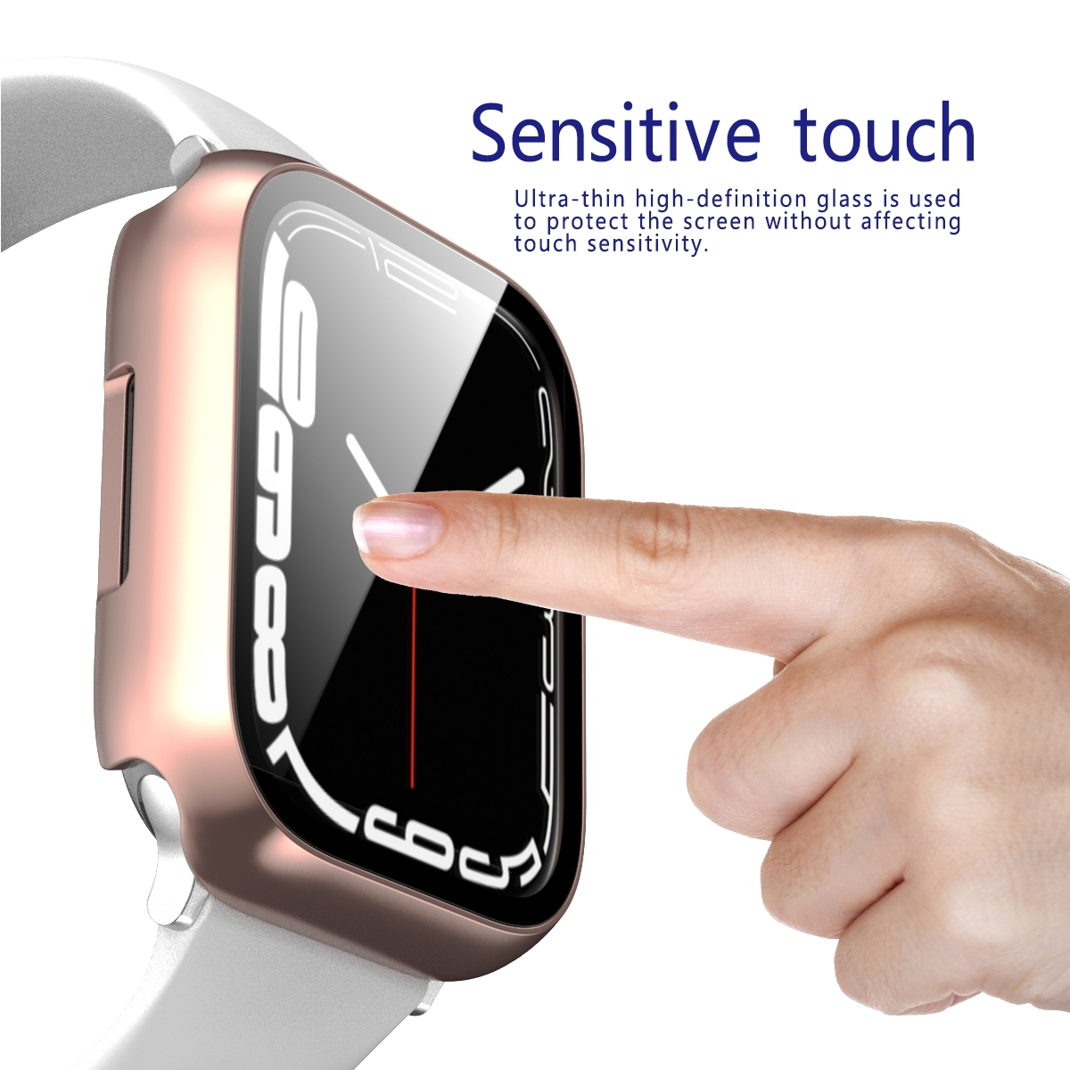 7 Watch Hülle Hart 8 Glas 1 in + Apple / 45mm) 2 Design Schock Smartwatchhülle(für WIGENTO 9 / H9