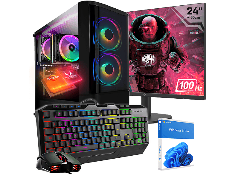 KRAFTPC KomplettSet, Gaming PC mit 4600G Prozessor, 16 GB RAM, 500 GB