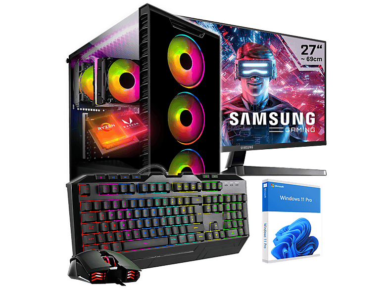 Kraftpc Komplett Set Gaming Pc Mit G Prozessor Gb Ram Gb Ssd Gb Hdd Amd