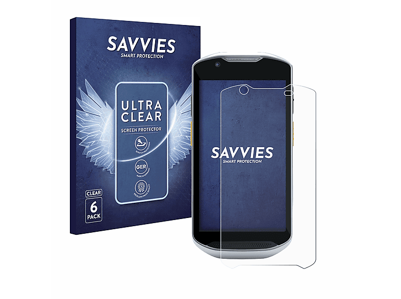 SAVVIES 6x klare Schutzfolie(für Zebra TC57x)