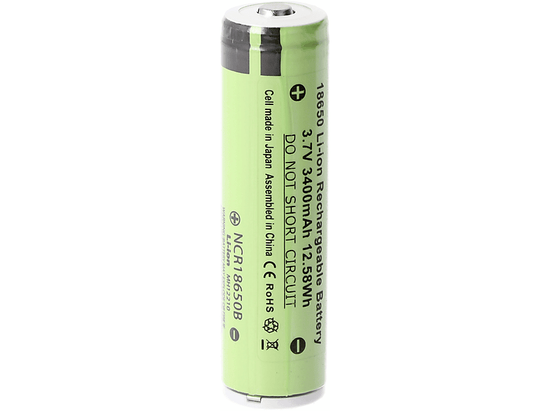 PANASONIC 3400mAh 18650 LiIon Akku mit eigener Schutzschal LiIon LithiumIonen Akku, 3400