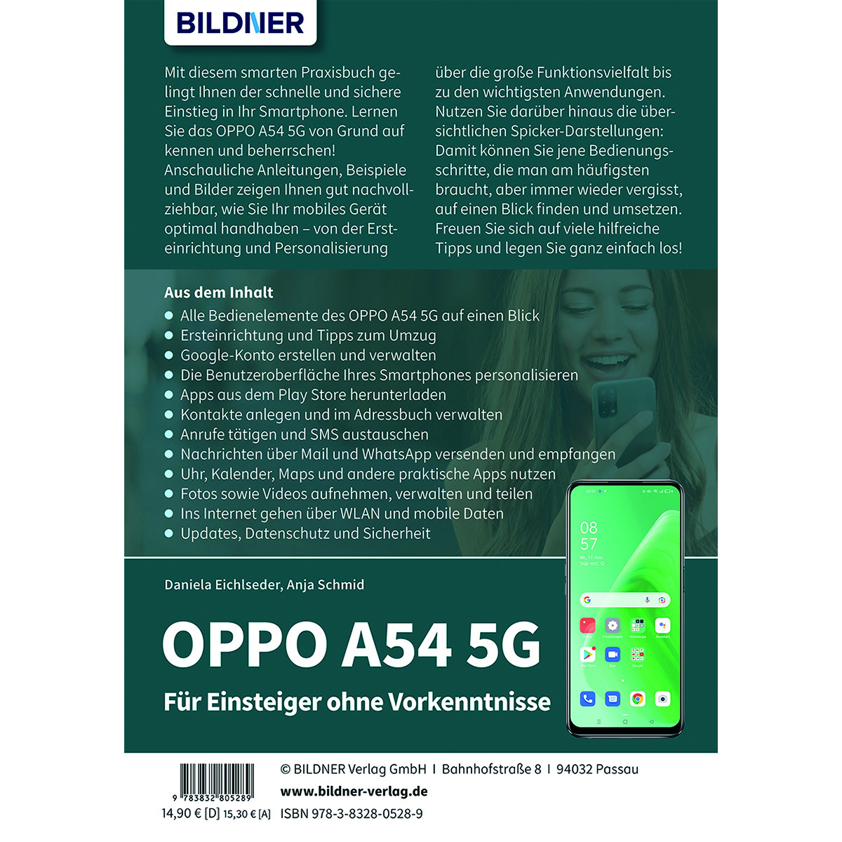 Buchcover für einen Smartphone-Ratgeber, mit Telefon und Text.