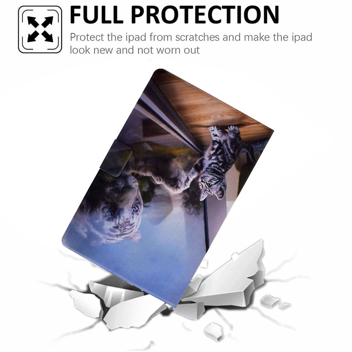 Full Muster Cover / Samsung Motiv / für Schwarz Cover Tablethülle mit Kunststoff Silikon Kunstleder, Druck WIGENTO aufstellbar