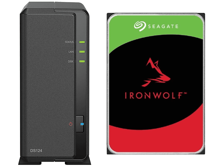 3,5 SYNOLOGY IRONWOLF Festplatte intern 2TB 2 DS124 TB 1x ST Zoll 2TB mit