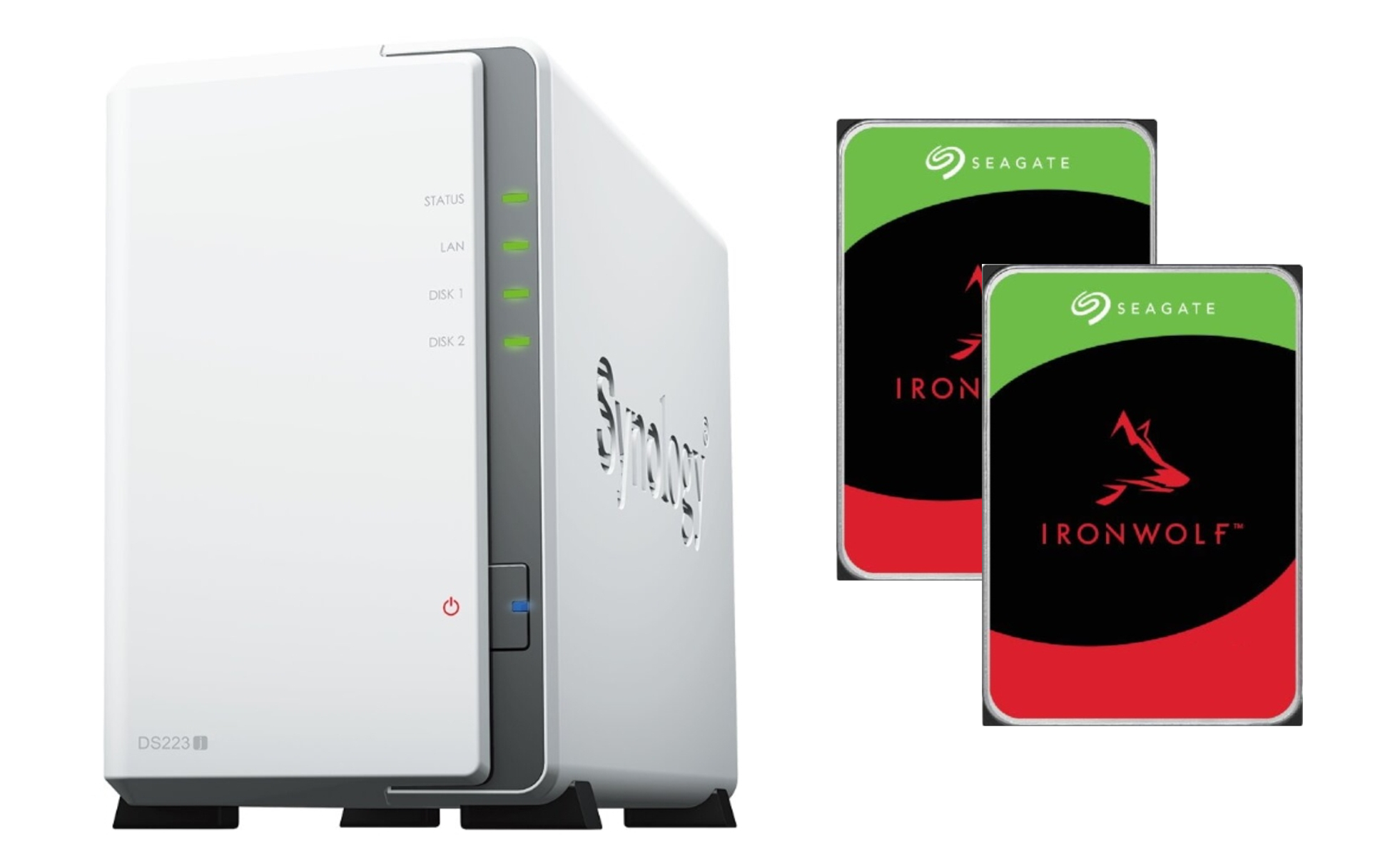 SYNOLOGY DS223J total 8TB mit 2x Festplatte ST 4TB IRONWOLF 8 TB 3