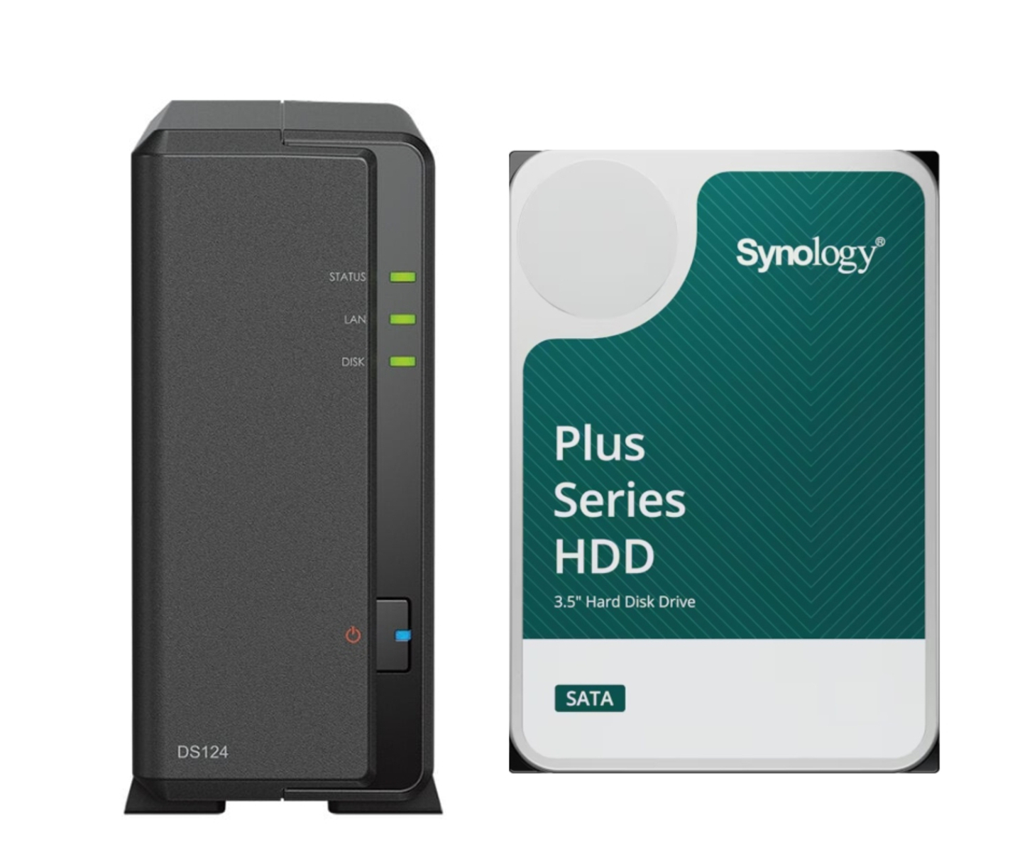 3,5 TB 8TB intern 8 Synology mit 8TB 1x HAT PLUS Festplatte DS124 Zoll SYNOLOGY
