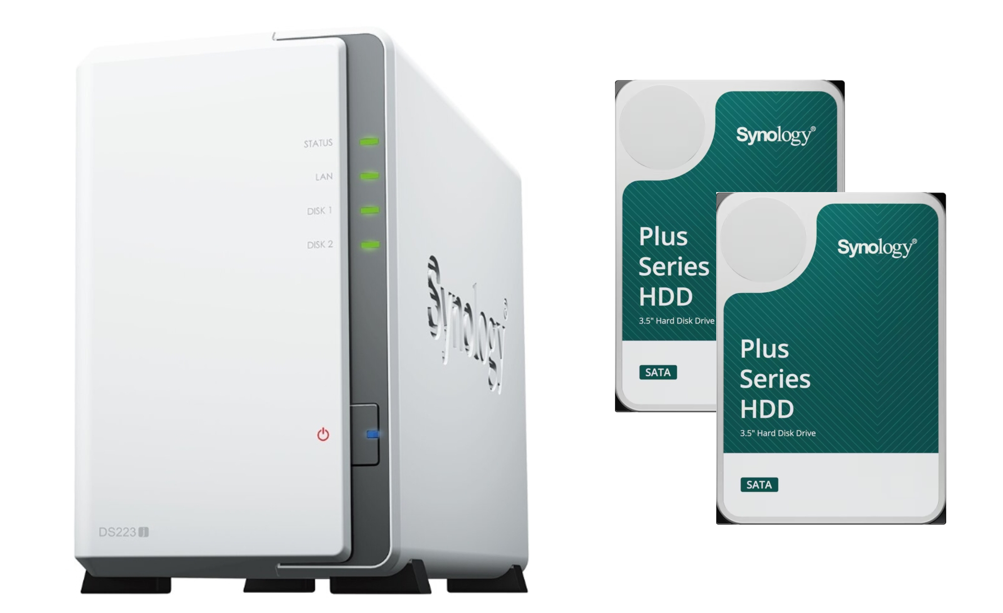 SYNOLOGY DS223J total 8TB mit 2x Festplatte Synology 4TB HAT PLUS 