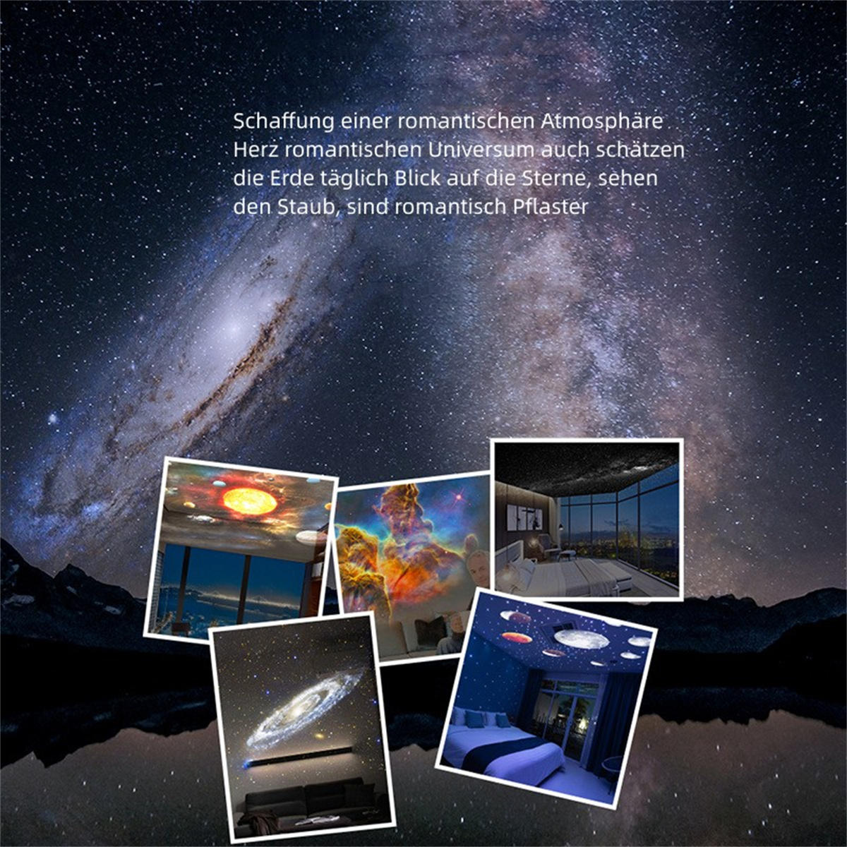 Galaxy Ambiente BRIGHTAKE schwarz HD Projektion Lampe Projektionslicht, Night Schwarz Schlafzimmer Fokus Lampe Starry