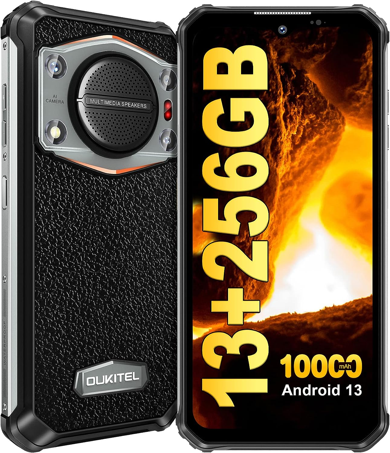 Schwarz 10000mAh 13 4G WP22 256 Dual GB OUKITEL Android 13GB+256GB/1TB SIM