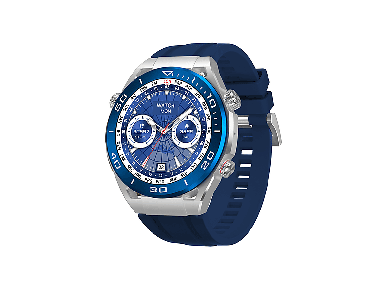 BRIGHTAKE Smart Watch Blau Bluetooth Talk NFC Paypal Aufzeichnung Sport Schrittzähler Uhr Smart Watch Kieselgel, blau