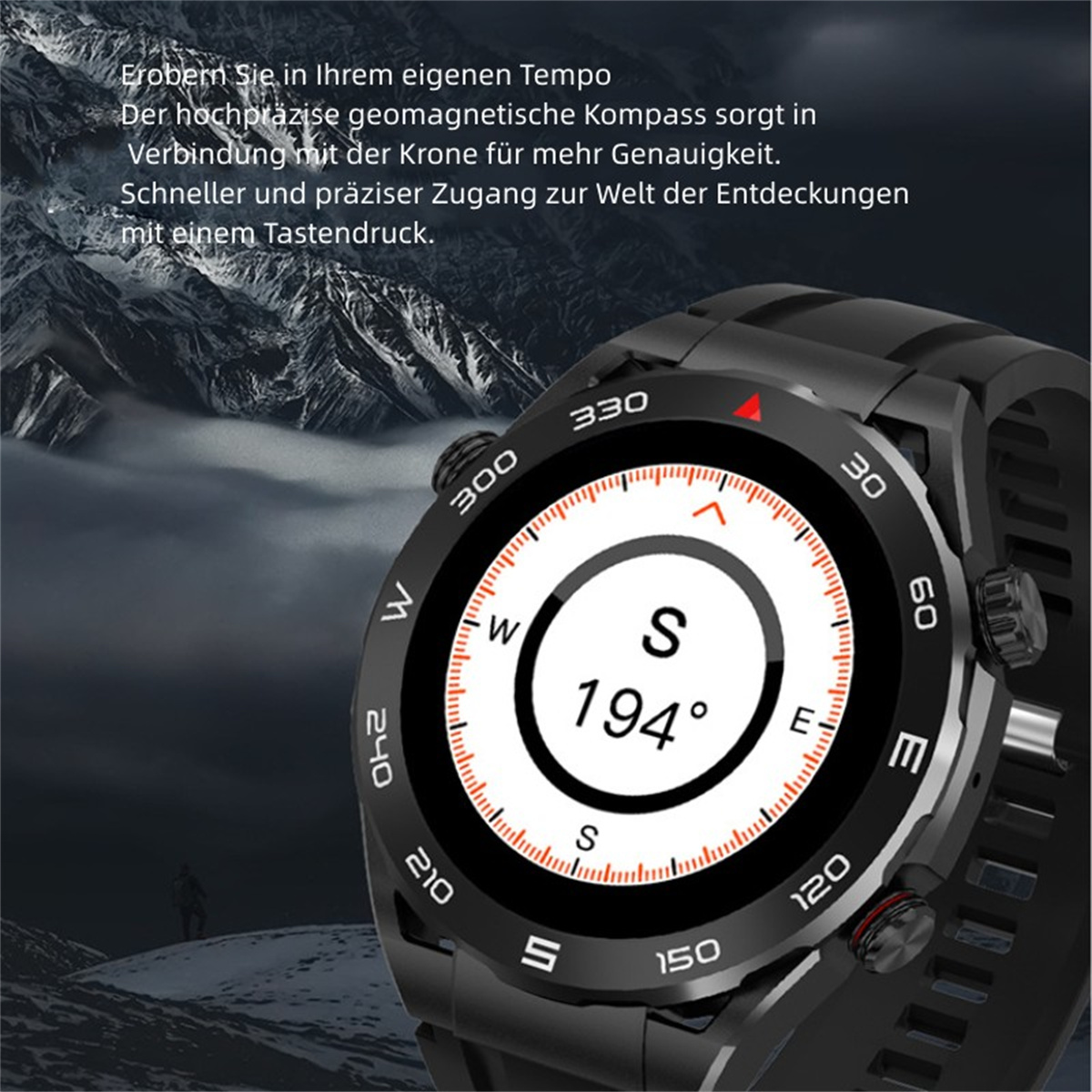 BRIGHTAKE Smart Schwarz Schrittzähler Watch Bluetooth Kieselgel, Smart Talk Uhr NFC Watch Aufzeichnung Paypal schwarz Sport